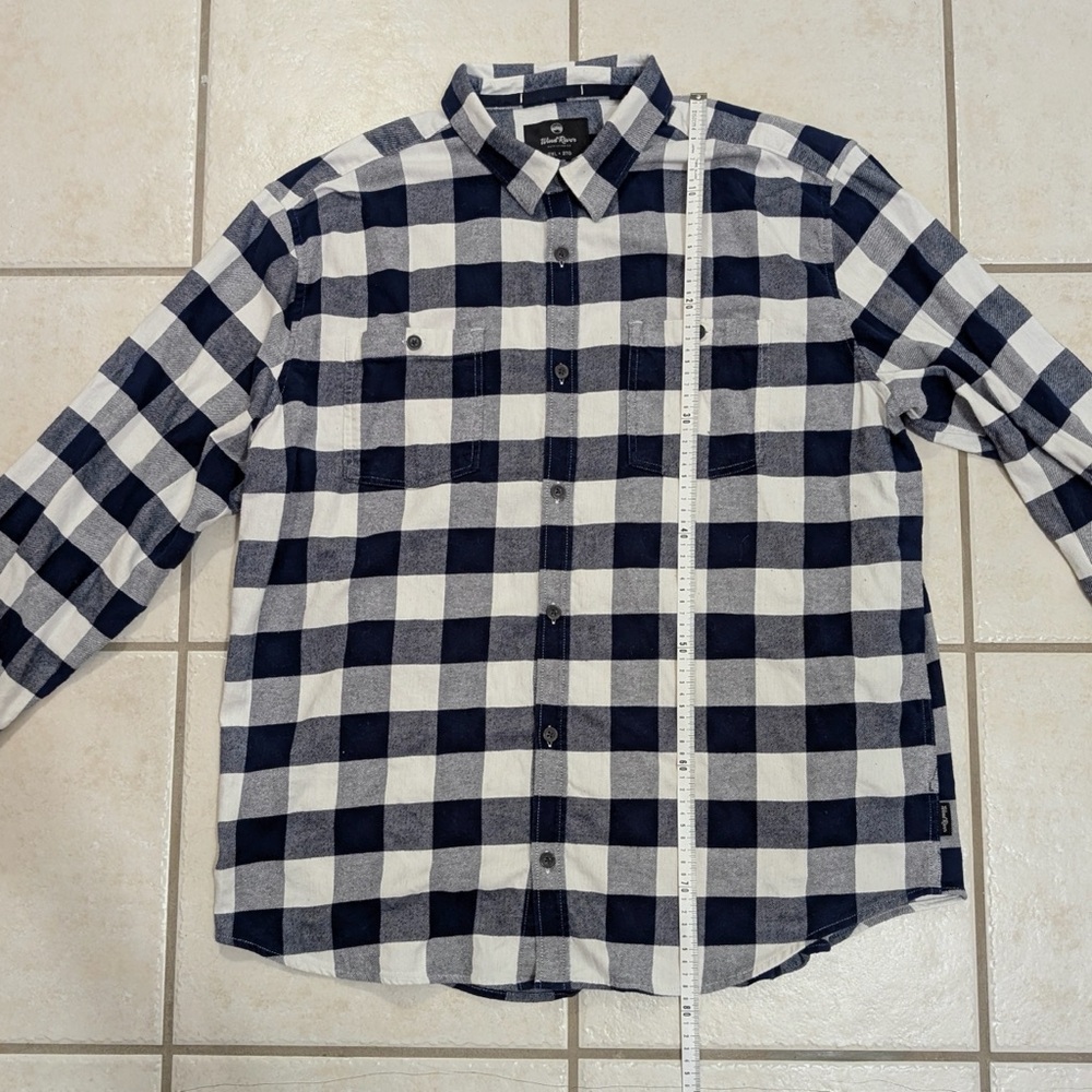 WindRiver Blue & White Men’s 2XL Flannel Plaid Shirt - Picture 8 of 15